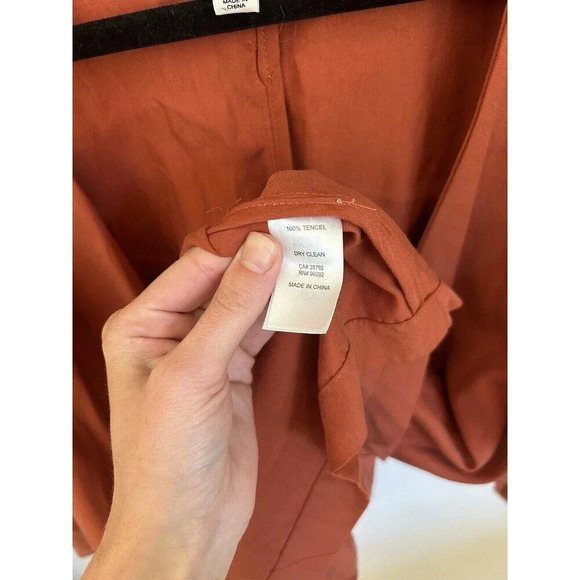 Eliane Rose Waterfall Open Flowy Cardigan NWOT Burnt Orange M - Picture 4 of 9